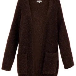 Gebreid vest chocoladebruin