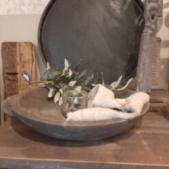 Schaal met handgreep antique grey