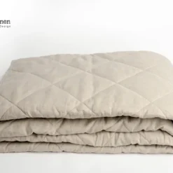 Linnen sprei naturel /diamant