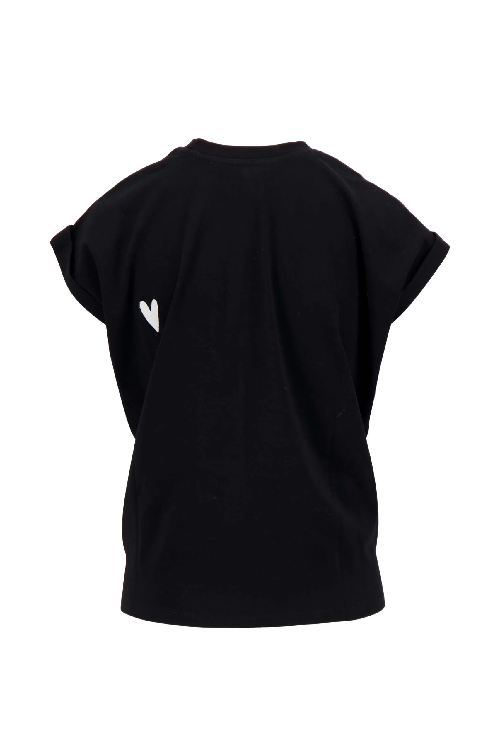 Zusss t shirt Bisou met rol mouw zwart - Afbeelding 2