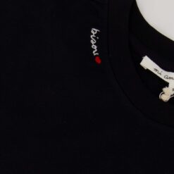 Zusss t shirt Bisou met rol mouw zwart